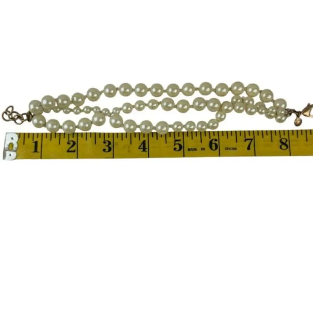J.Crew Chunky Multi Strand Graduated Faux Pearl Statement Bracelet Classic Prep